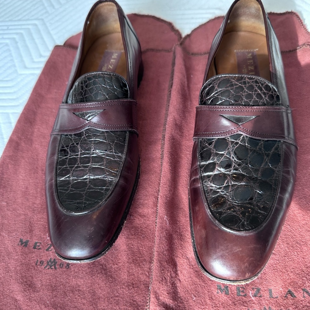 Mezlan authentic crocodile loafers